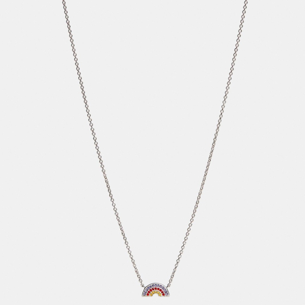 Coach Pave Crystal Rainbow Necklace 16" - Picture 1 of 3